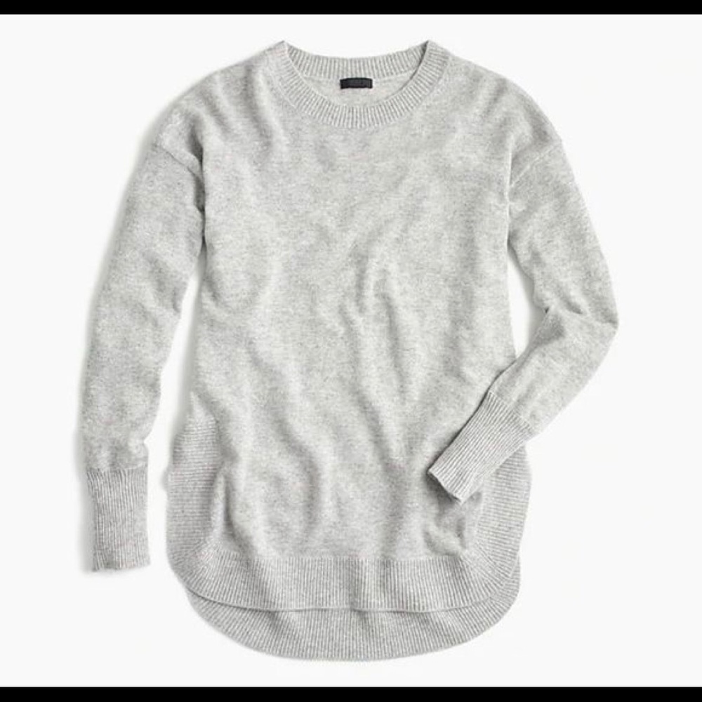 ISO j crew cashmere side slit tunic black or grey